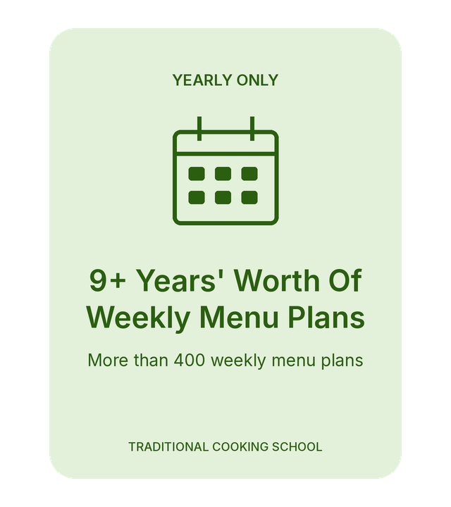 9+ Years' Worth Of Weekly Menu Plans bonus (yearly members)